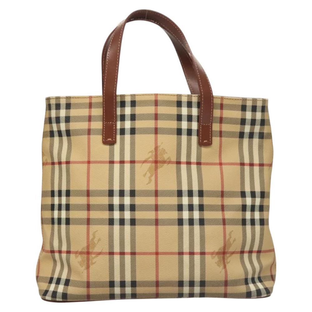 BURBERRY Nova Check Hand Bag PVC Beige Auth 121466 - Picture 13 of 16